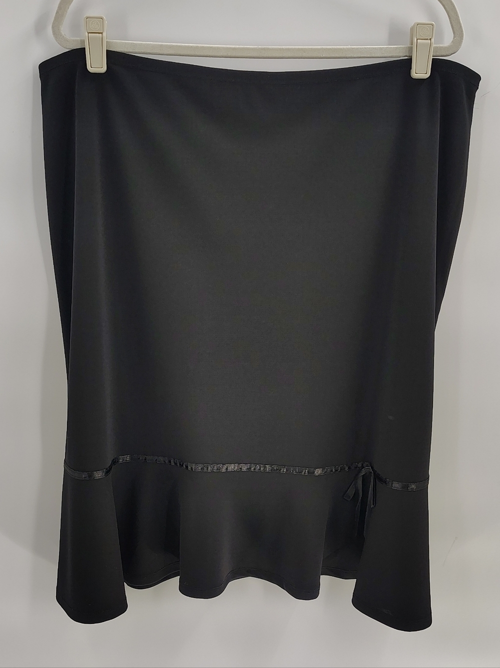 Cato Skirt Size XL Black Stretch Flipped Hem Business Work Wear